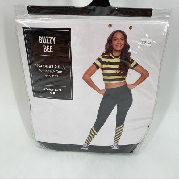 Adult Halloween Costume Buzzy Bee Turtleneck Top and Leggings Set size S / M - Picture 1 of 3